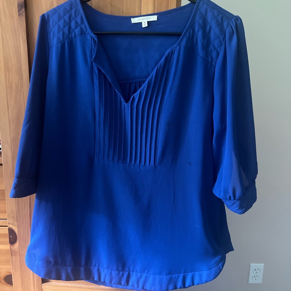 41 Hawthorn Royal Blue Pleated Blouse